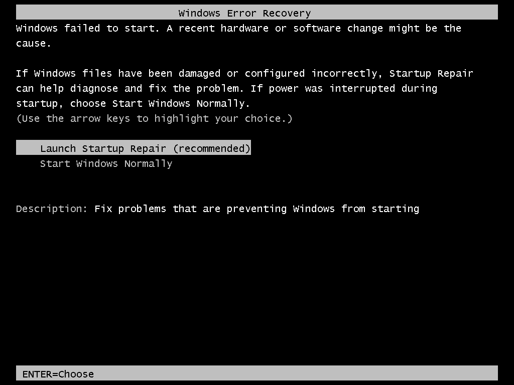 Startup repair
