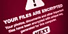 A screenshot of a ransomware infection warning on a PC display