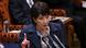 Takaichi gestures with her index finger while giving a speech in the Japanese parliament Takaichi gestures with her index finger while giving a speech in the Japanese parliament