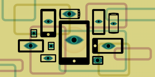 mobile phone with eyes