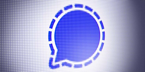 The Signal logo on a screen