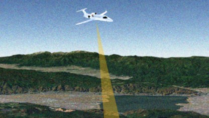 Illustration der Energie&uuml;bertragung mittels Flugzeug zur Erde. (Bild: Japan Space System Organisation) (Japan Space System Organisation)