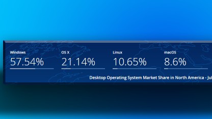 Linux scheint aktuell einen hohen Anteil zu haben. (Bild: Statcounter/Montage:Golem) (Statcounter/Montage:Golem)